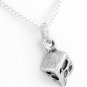 STERLING SILVER SLICE OF SWISS CHEESE CHARM W/ 16" BOX CHAIN