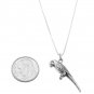 STERLING SILVER PARROT BIRD / TROPICAL BIRD CHARM WITH 16 inch BOX CHAIN NECKLACE