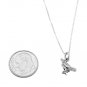 STERLING SILVER CALLING BIRD / CROW BIRD CHARM WITH 16 inch BOX CHAIN NECKLACE