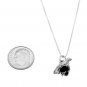 STERLING SILVER PARTRIDGE IN PEAR TREE CHARM WITH 16 inch BOX CHAIN NECKLACE