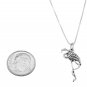 STERLING SILVER FLAMINGO BIRD CHARM WITH 16 inch BOX CHAIN NECKLACE