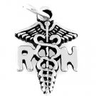 STERLING SILVER RN REGISTERED NURSE CADUCEUS CHARM