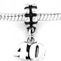 STERLING SILVER DANGLING NUMBER 40 EUROPEAN BEAD
