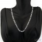 STERLING SILVER ITALIAN FIGARO LINK NECKLACE 18" 5mm