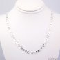 STERLING SILVER ITALIAN FIGARO LINK NECKLACE 20" 4mm