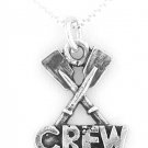 SILVER 2 PADDLES/ ROWING CREW CHARM W/ 16" BOX CHAIN