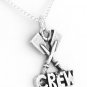 SILVER 2 PADDLES/ ROWING CREW CHARM W/ 16" BOX CHAIN