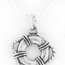 STERLING SILVER LIFE PRESERVER CHARM W/ 16" BOX CHAIN