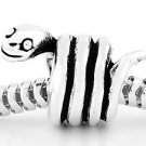 STERLING SILVER 3D SMILING SNAKE EUROPEAN BEAD