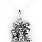 STERLING SILVER HERCULES CHARM W/ 16" BOX CHAIN