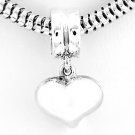 STERLING SILVER DANGLING PUFFED HEART EUROPEAN BEAD