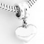 STERLING SILVER DANGLING PUFFED HEART EUROPEAN BEAD