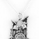 STERLING SILVER DRUM SET CHARM W/ 16" BOX CHAIN