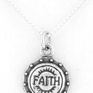 STERLING SILVER FAITH SHIELD CHARM W/ 16" BOX CHAIN