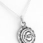 STERLING SILVER FAITH SHIELD CHARM W/ 16" BOX CHAIN