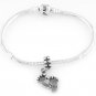 STERLING SILVER DANGLING FOOTPRINTS EUROPEAN BEAD