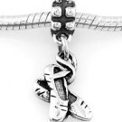 STERLING SILVER DANGLING BALLERINA SHOES EUROPEAN BEAD
