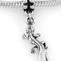 STERLING SILVER DANGLING 3D LIZARD/GECKO EUROPEAN BEAD
