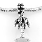 STERLING SILVER DANGLING 3D PALM TREE EUROPEAN BEAD