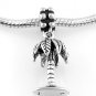 STERLING SILVER DANGLING 3D PALM TREE EUROPEAN BEAD
