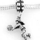 STERLING SILVER DANGLE VOLLEYBALL GIRL EUROPEAN BEAD