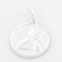 STERLING SILVER CHERUB ANGEL 8MM CHARM & 18" BOX CHAIN