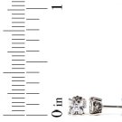 STERLING SILVER CZ PRINCESS FILIGRI STUD EARRINGS 4mm