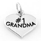 STERLING SILVER #1 GRANDMA IN HEART CHARM/PENDANT
