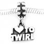 STERLING SILVER DANGLE I LOVE TO TWIRL  EUROPEAN BEAD