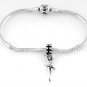 STERLING SILVER DANGLE DANCING BALLERINA EUROPEAN BEAD