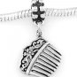 STERLING SILVER DANGLE VICTORIAN COMB EUROPEAN BEAD