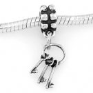 STERLING SILVER DANGLE RING OF KEYS EUROPEAN BEAD