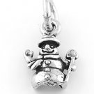 STERLING SILVER SMALL SNOWMAN CHARM/PENDANT