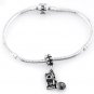 STERLING SILVER DANGLING CAMERA w/ FLASH EUROPEAN BEAD