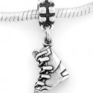 STERLING SILVER DANGLING SNOW SKI BOOT EUROPEAN BEAD