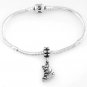 STERLING SILVER DANGLING SNOW SKI BOOT EUROPEAN BEAD