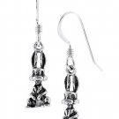 STERLING SILVER 3D BUNNY RABBIT DANGLING EARRINGS
