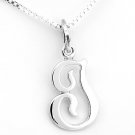 STERLING SILVER INITIAL I & 18" Box Chain