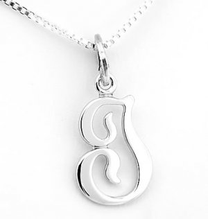 STERLING SILVER INITIAL I & 18" Box Chain
