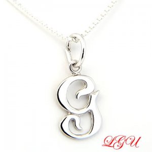STERLING SILVER INITIAL G & 18" Box Chain