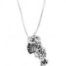 STERLING SILVER WILD TURKEY CHARM WITH 16 INCH BOX CHAIN NECKLACE
