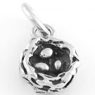 STERLING SILVER BIRD'S NEST WITH EGGS CHARM/PENDANT