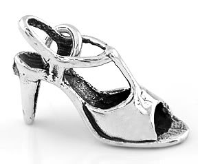 STERLING SILVER 3D HIGH HEEL SHOE CHARM/PENDANT