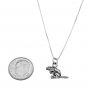 STERLING SILVER BEAVER CHARM WITH 16 INCH BOX CHAIN NECKLACE