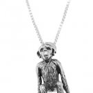 STERLING SILVER ORANGUTAN MONKEY / CHIMP CHARM WITH 16 inch BOX CHAIN NECKLACE