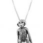 STERLING SILVER ORANGUTAN MONKEY / CHIMP CHARM WITH 16 inch BOX CHAIN NECKLACE