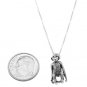 STERLING SILVER ORANGUTAN MONKEY / CHIMP CHARM WITH 16 inch BOX CHAIN NECKLACE