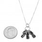STERLING SILVER SEE, HEAR, SPEAK NO EVIL MONKEYS CHARM WITH 16 inch BOX CHAIN NECKLACE