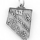 STERLING SILVER NEVADA STATE LAS VEGAS CHARM/PENDANT