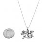 STERLING SILVER THREE BLIND MICE CHARM WITH 16 inch BOX CHAIN NECKLACE